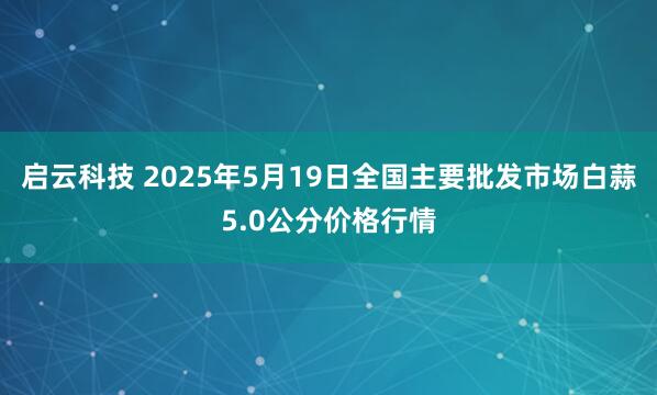 启云科技 2025年5月19日全国主要批发市场白蒜5.0公分价格行情