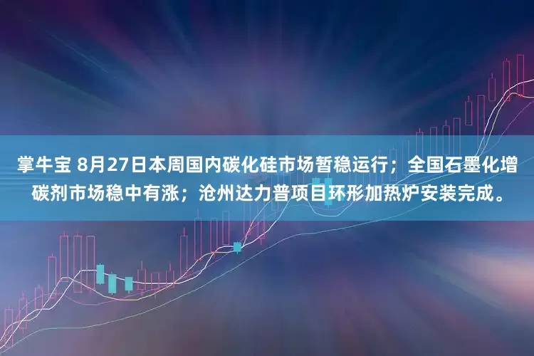 掌牛宝 8月27日本周国内碳化硅市场暂稳运行；全国石墨化增碳剂市场稳中有涨；沧州达力普项目环形加热炉安装完成。